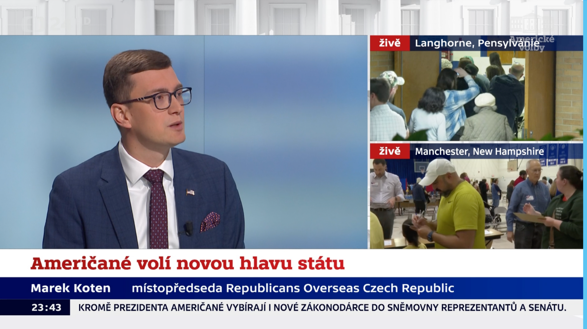 Marek Koten Analysed the U.S. Presidential Election During the Election Night on ČT24